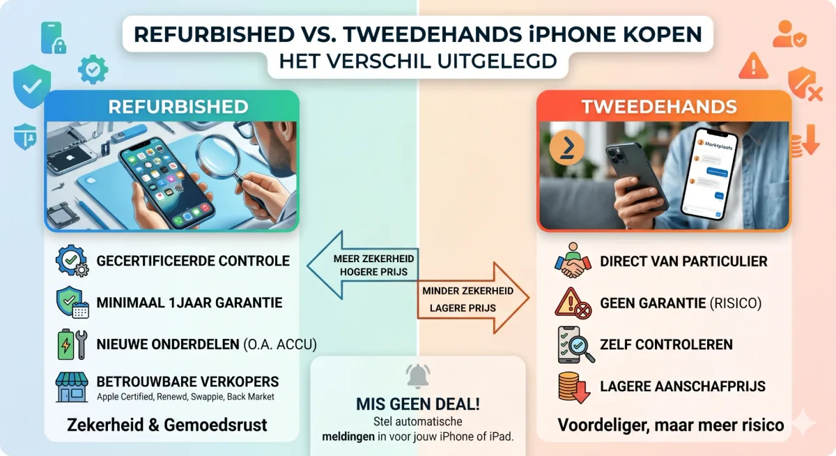 Refurbished iPhone kopen vs. tweedehands: de beste keuze